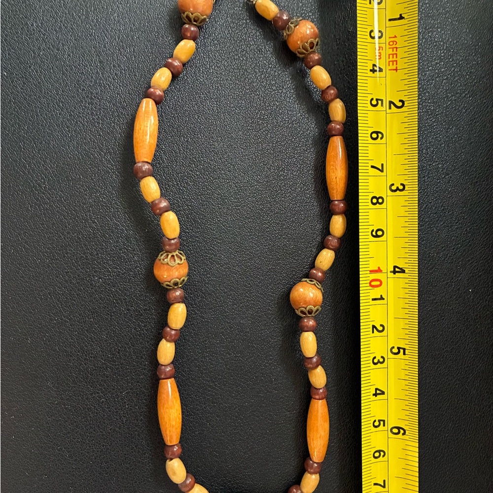 Elegant Wooden Beaded Necklace